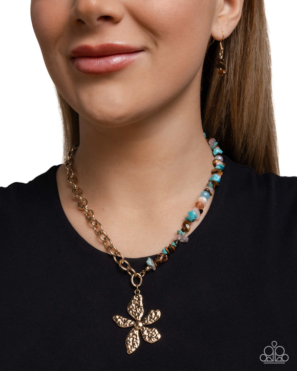 Floral Feint - Brown Necklace - Paparazzi Accessories