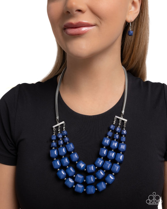 Reliant Rows - Blue Necklace - Paparazzi Accessories
