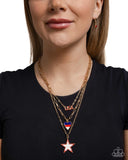 Unforgettable USA - Gold Necklace - Paparazzi Accessories