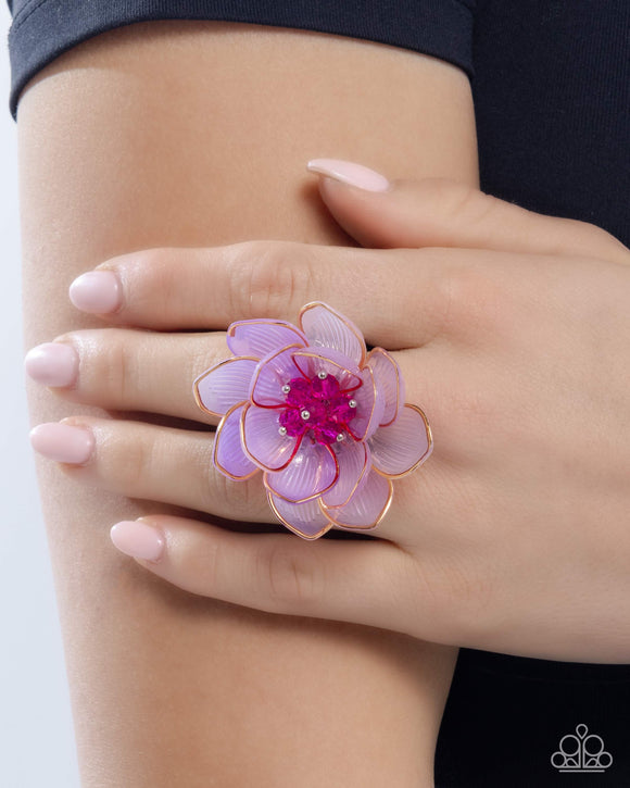 Blatant Bloom - Purple Ring - Paparazzi Accessories