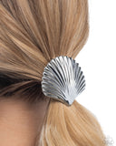 Short Seashell - Silver Hair Clip - Paparazzi Accessories