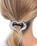 Cupid Call - Silver Hair Clip - Paparazzi Accessories