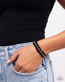 Embedded Effervescence - Black Bracelet - Paparazzi Accessories