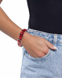 Faceted Freestyle - Red Bracelet - Paparazzi Accessories