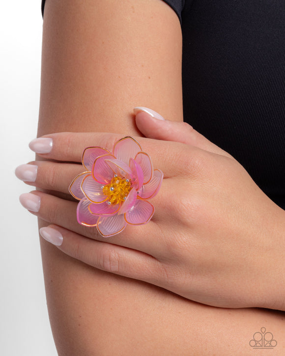 Blatant Bloom - Pink Ring - Paparazzi Accessories