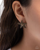 Staunch Studs - Brass Post Earrings - Paparazzi Accessories