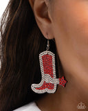 Benevolent Boot - Red Earrings - Paparazzi Accessories