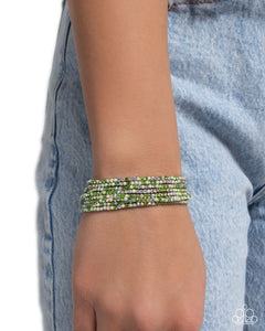 Candlelight Cascade - Green Bracelet - Paparazzi Accessories