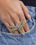 Dragonfly Delivery - Yellow Ring - Paparazzi Accessories