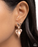 Heart Habitat - Gold Post Earrings - Paparazzi Accessories