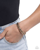 Hammered Homage - Gold Bracelet - Paparazzi Accessories