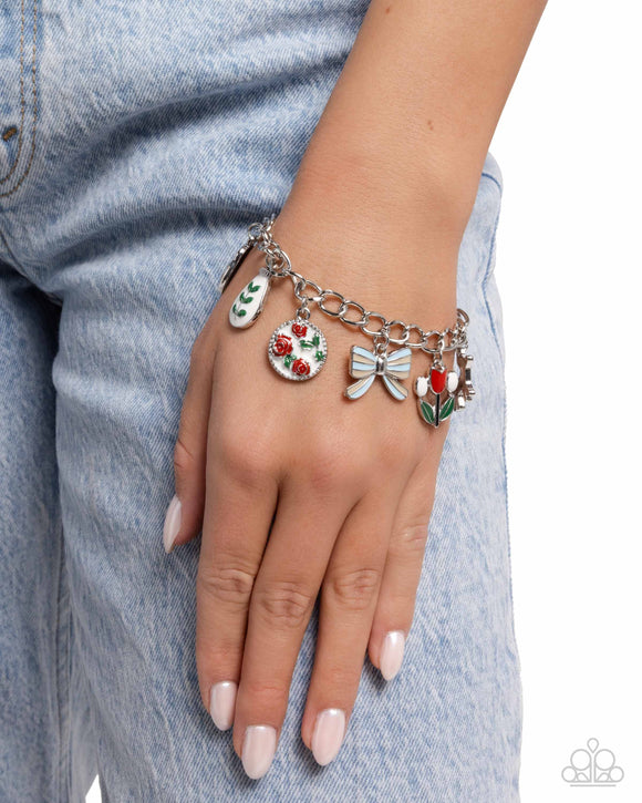 Complex Charms - Red Bracelet - Paparazzi Accessories