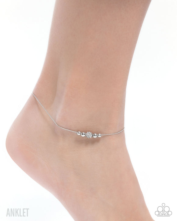 Simple Showcase - White Anklet - Paparazzi Accessories