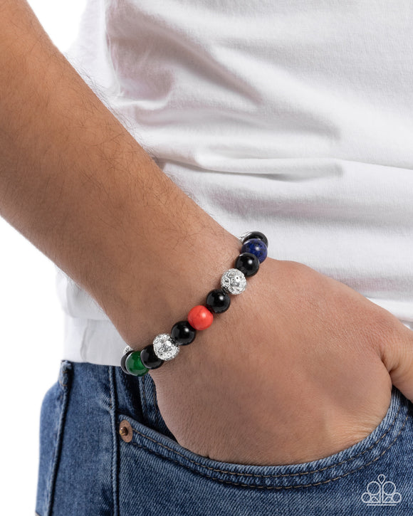 Hammered Hero - Multi Men's Mens Bracelet - Paparazzi Accessories