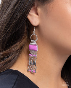 Complimentary Cascade - Purple Earrings - Paparazzi Accessories
