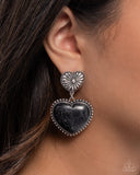 Rustic Reinvention - Black Post Earrings - Paparazzi Accessories