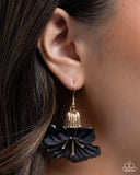 Blossoming Boardroom - Black Earrings - Paparazzi Accessories
