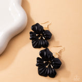 Blossoming Boardroom - Black Earrings - Paparazzi Accessories