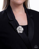 Festive Flourish - White Brooch - Paparazzi Accessories
