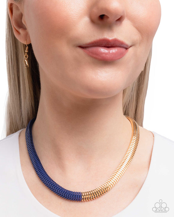 Dynamic Duality - Blue Necklace - Paparazzi Accessories