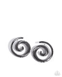 spiral-silhouette-black-post earrings-paparazzi-accessories