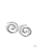 spiral-silhouette-silver-post earrings-paparazzi-accessories