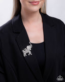 Elephant Embrace - Black Brooch - Paparazzi Accessories