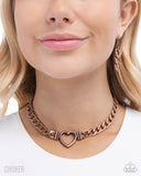 Heartfelt Hunch - Copper Necklace - Paparazzi Accessories