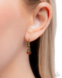 Fancy Feather - Brass Necklace - Paparazzi Accessories