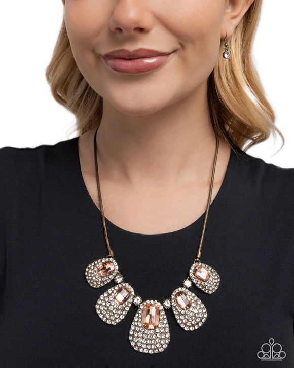 Oval Ovation - Brass Necklace - Paparazzi Accessories