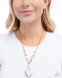 HAUTE Heart - White Necklace - Paparazzi Accessories