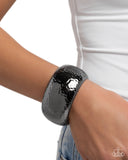 Hammered Hassle - Black Bracelet - Paparazzi Accessories