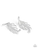 leafy-lure-silver-post earrings-paparazzi-accessories