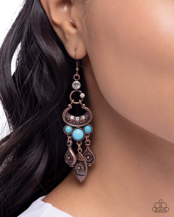 Santa Fe Sashay - Copper Earrings - Paparazzi Accessories