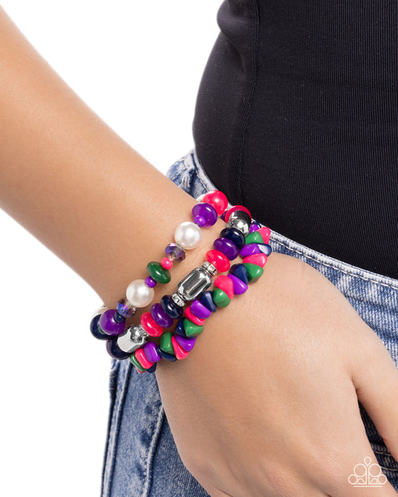 Stirring Stack - Purple Bracelet - Paparazzi Accessories