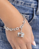 SEW-ing Style - Silver Bracelet Charm - Paparazzi Accessories