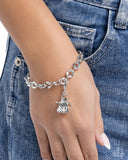 Adorable Apron - Silver Bracelet Charm - Paparazzi Accessories