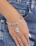 Shopping Spree - White Bracelet Charm - Paparazzi Accessories
