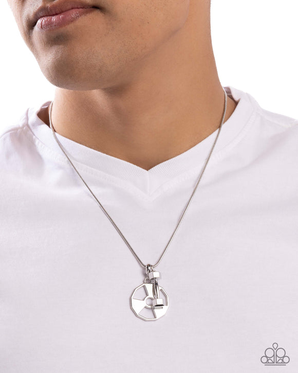 Weighted Welcome - Silver Mens Necklace - Paparazzi Accessories