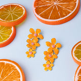 Crack of BLOOM - Orange Post Earrings - Paparazzi Accessories