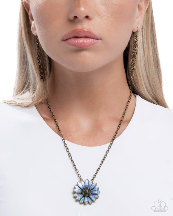 Parisian Posy - Brass Necklace - Paparazzi Accessories