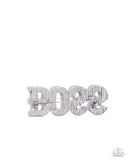 Blingy Boss - White Brooch - Paparazzi Accessories