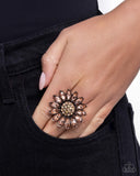 Sunflower Setting - Copper Ring - Paparazzi Accessories