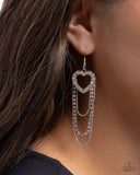 Haute Hangout - White Earrings - Paparazzi Accessories