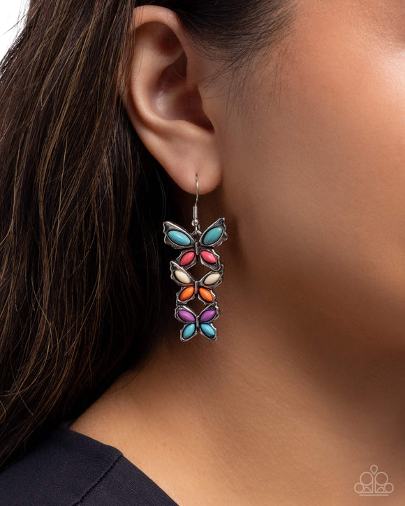 Fluttering Fantasy - Multi Earrings - Paparazzi Accessories