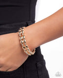 Stacked Statement - Gold Bracelet - Paparazzi Accessories
