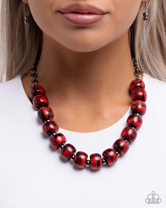 Swirled Serenity - Red Necklace - Paparazzi Accessories