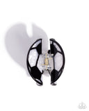 Soccer Shimmer - Black Hair Clip - Paparazzi Accessories