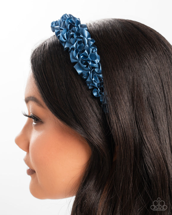 Ruffled Recruit - Blue Headband - Paparazzi Accessories