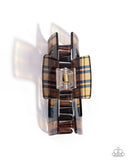 Prized Plaid - Brown Hair Clip - Paparazzi Accessories